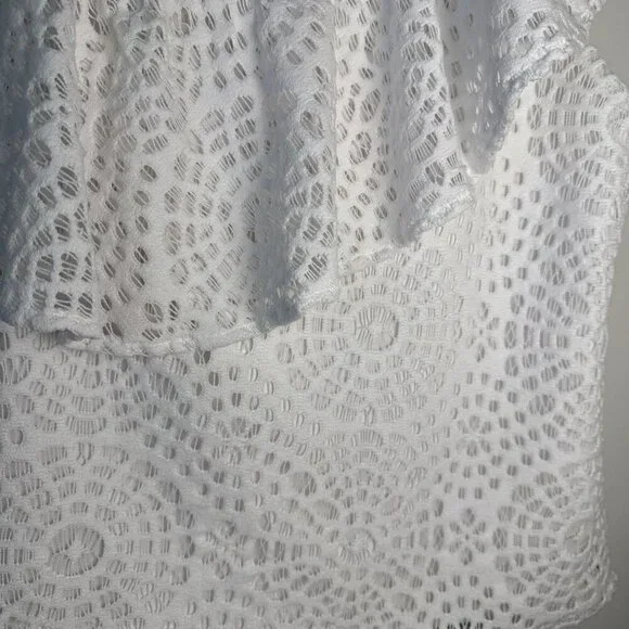 Lilly Pulitzer Top Matteo One Shoulder Lace Resort Sea Urchin White Sz Sm - Picture 5 of 6